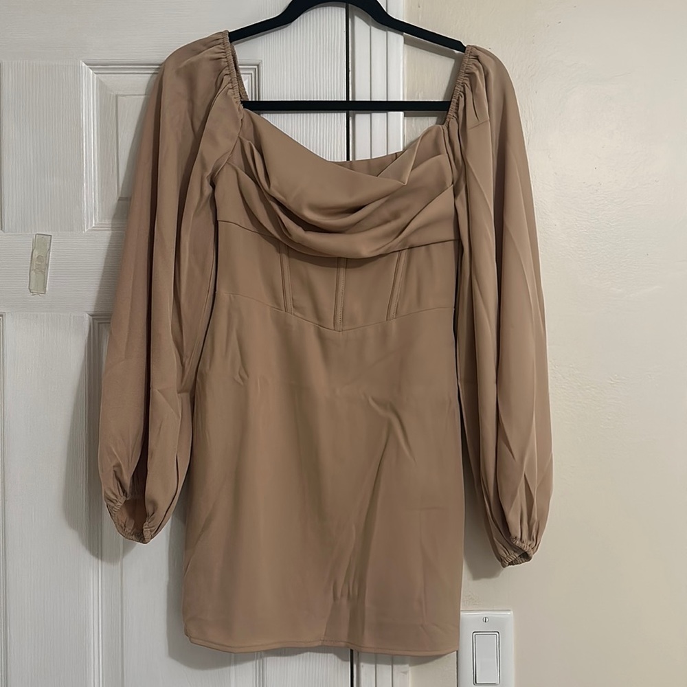 Beige mini dress